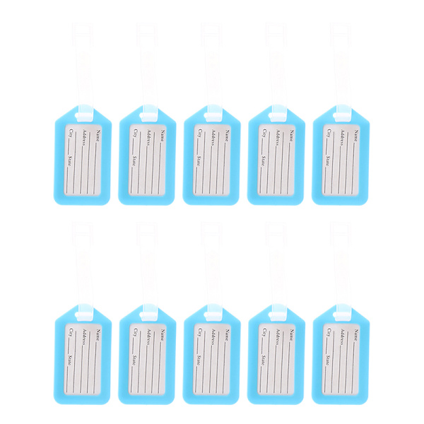 10 st Bagagetaggar Resväska Etikett Bagage Bärbar Etikett Resa Sky blue