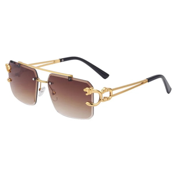 2024 Billiga fashion lyxiga glasögon män designer Leopard Head Double Bridge Stylish Rimless Solglasögon kvinnor fyrkantiga glasögon C5 fashion sunglasses