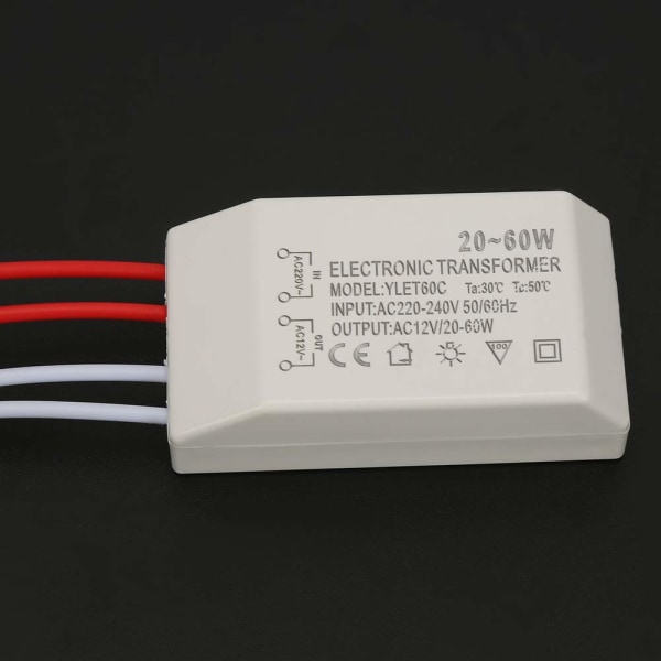Elektronisk transformator halogen G4-lampa 220V till AC 12V elektronisk transformator ström gammal spänningsomvandlare 20 60W drivrutin