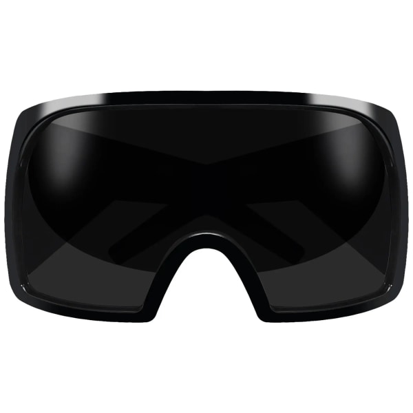 3722 Överdimensionerade inslag runt anpassade logotyp solglasögon för kvinnor män futuristiska böjda linsnyanser mode sköld Y2k solglasögon Black oversized