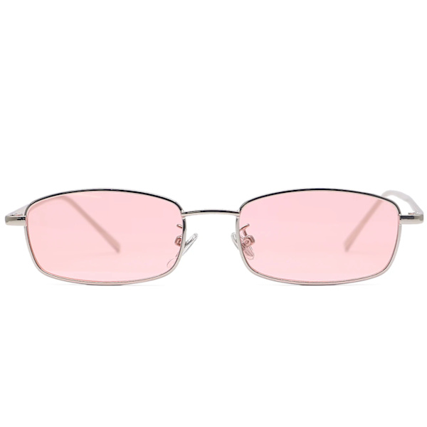 2024 Retro Pienet Aurinkolasit Kulta Metalli Kehys Suorakulmio Mukautettu Logo PC Aurinkolasit Tytöille Miehille Naisille Lentes De Sol UV400 Silver Pink