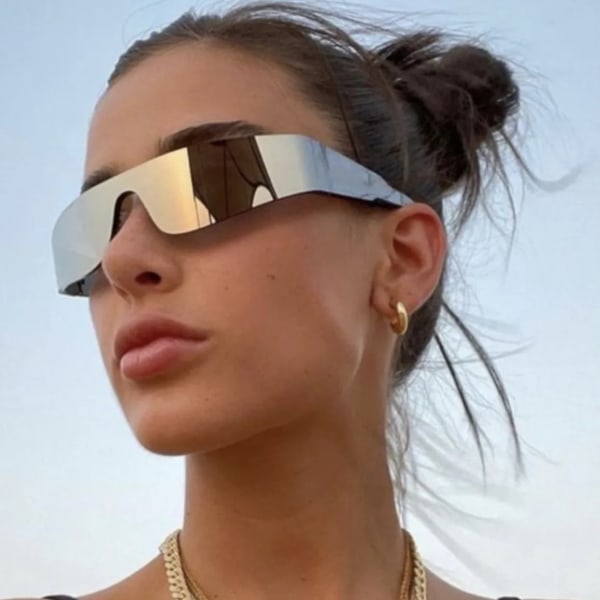 2024 Tulevaisuuden Aurinkolasit Trendikkäät Yhden Linssin Aurinkolasit Punk Gafas De Sol Fashi C7 Wrap Around Sunglasses