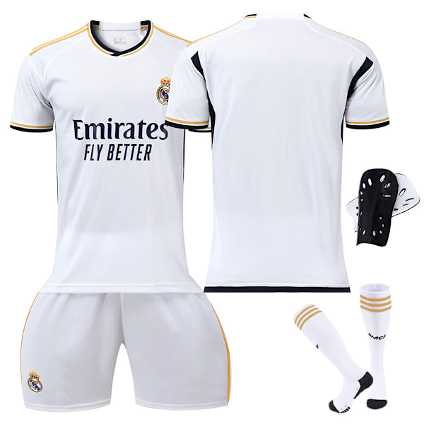 23-24 Real Madrid fodboldtrøje nr. 7 Vinicius 5 Bellingham 11 Rodrigo 10 Modric No size socks + protective gear 22 yards