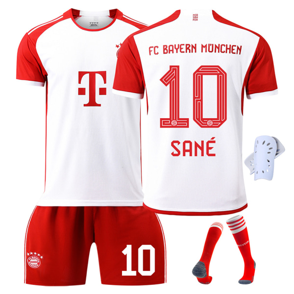 23-24 Bayern hjemmefodboldtrøje nr. 10 Sane 25 Muller 7 Gnabry 42 Musiala trøjesæt No. 6 + Socks Protector XL