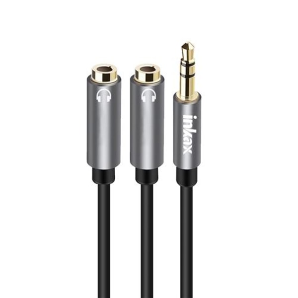 Audioadapter Jack 3,5 mm Han til Dobbelt Jack 3,5 mm Hun