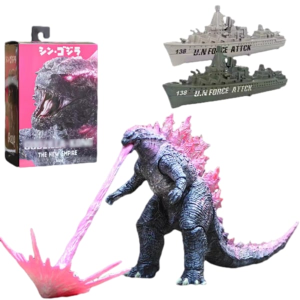 Godzilla vs. Kong legetøjsactionfigur, bevægelige led Godzilla actionfigur pink