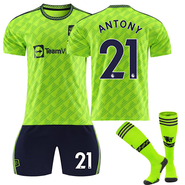 22-23 Manchester United Jalkapallo Away Harjoituspaita RONALDO 7 Aikuisten ja Lasten Mukavat Jalkapallopaidat ANTONY 21 ANTHONY 21 M