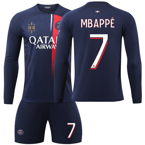 23-24 Paris home long-sleeved football jersey No. 7 Mbappe 19 Li Gangren 10 Dembele 9 Ramos jersey new