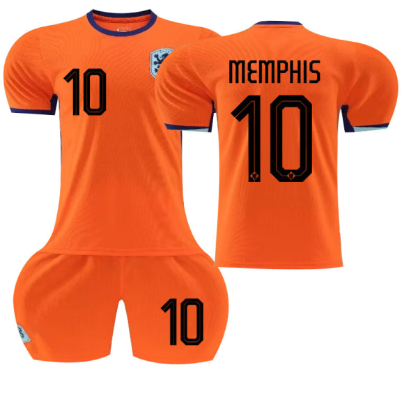2024 Europacup fotbollströja set Nederländerna hem orange nr 4 Van Dijk 11 Robben 10 Depay tröja 2425 Netherlands Home No. 10 #M