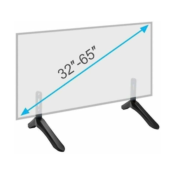 Universell TV-veggfeste for 32-65 tommers Samsung Vizio Sony LCD TV Ikke for LG TV Svart TV-stativ Bordstativ 2-pakning