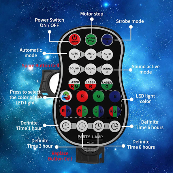 DJ-discolava-valot, LED-ääniaktiivinen laservalo RGB-salamastrobo-projektori kaukosäätimellä jouluun, halloweeniin ja karaokeen