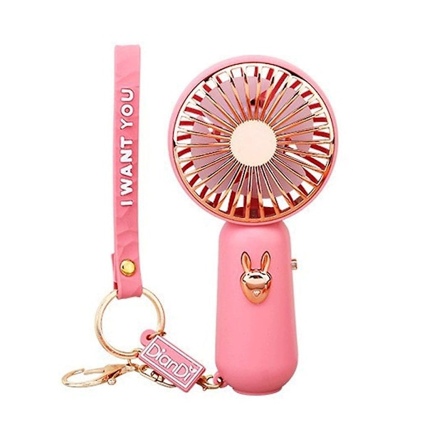 Household Silent Electric Fan-rechargeable Dormitory Handheld Fan-portable Desktop Fan pink