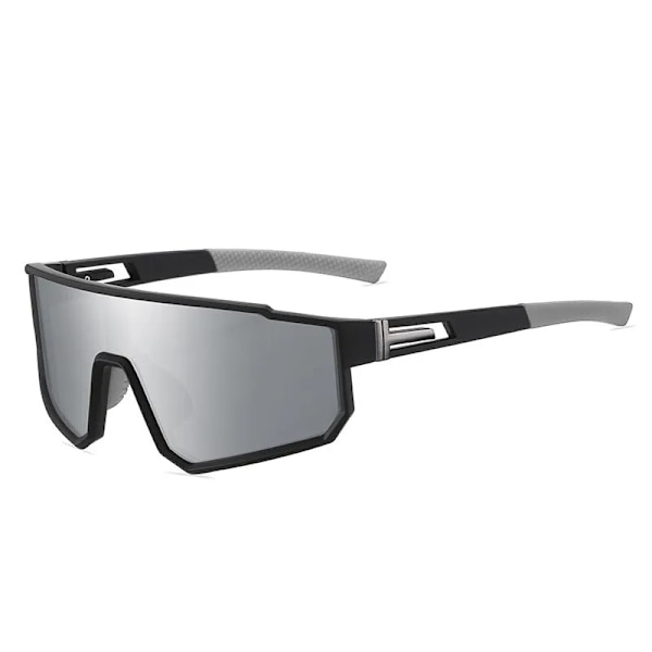 Nye udendørs overdimensionerede løbe-cykelbriller til mænd og kvinder, engros polariserede sportssolbriller C5 black framed mercury flake
