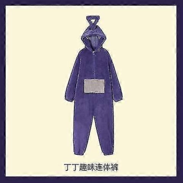 Nyt Teletubbies Kostume Voksen Lala Tinky Winky Onesies Cosplay Julepyjamas Halloween Dyre Tøj Jumpsuit-Xin Tinky Winky Kostume Tinky Winky Costume Adult XL