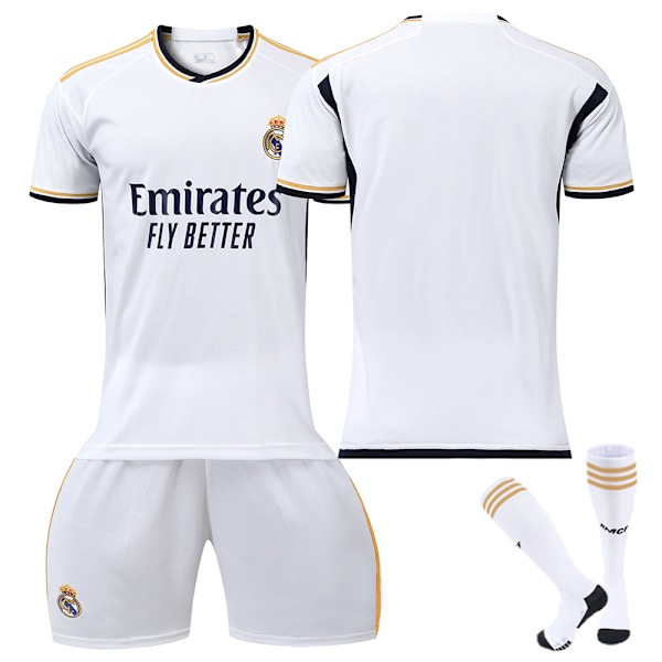 23-24 Real Madrid fodboldtrøje nr. 7 Vinicius 5 Bellingham 11 Rodrigo 10 Modric No number socks S