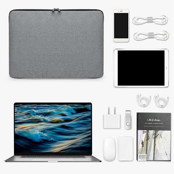 Vanntett laptopveskedeksel 11 12 13 14 15 15.6 Tommer Fransk grå French grey 14 inches