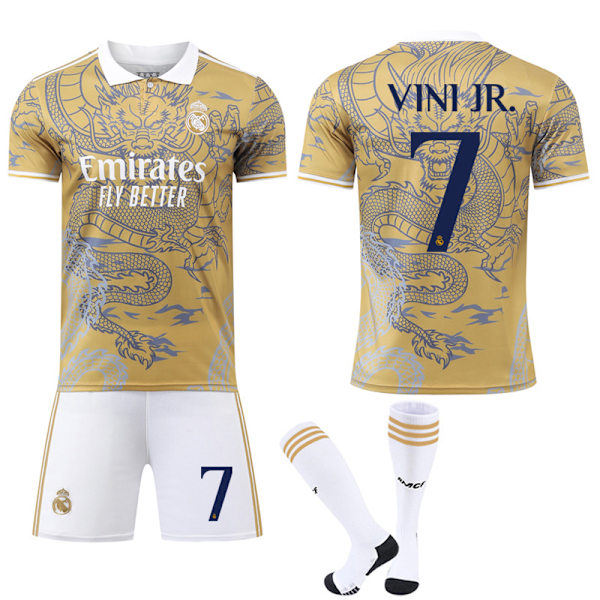 2024-2025 Real Madrid Special Edition Fodboldtrøje Børn Voksen med Strømper No.7 VINI JR No.7 VINI JR M