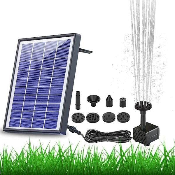 6.5W Solar Fountain Pump with Built-in 1500mAh Battery, Solar Fountain