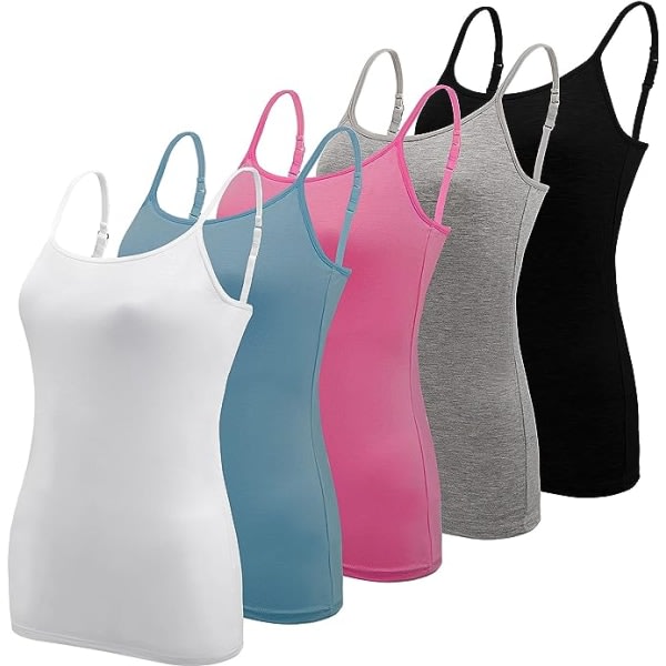 Pcs Basic Camisole Adjustable Camisole Spaghetti Strap Tank Top for Women and Girls (Large)