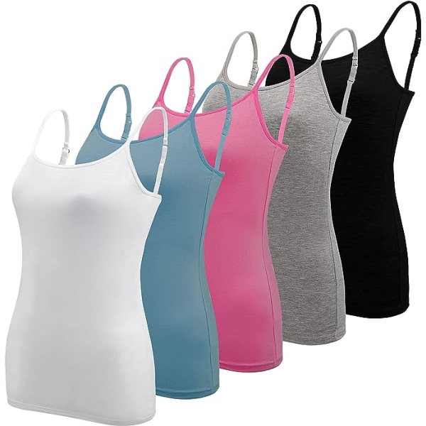 Pcs Basic Camisole Justerbar Camisole Spaghetti Stroptank Top til Kvinder og Piger (Stor)