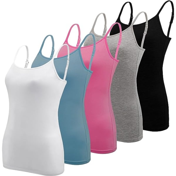 Pcs Basic Camisole Justerbar Camisole Spaghettistropp Tanktopp for Kvinner og Jenter (Stor)