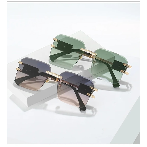 2024 Lyxiga märkesdesigner solglasögon Mode Retro Fyrkantiga Ramlösa PC-glasögon Utomhus Visir Solglasögon C1 Fashion