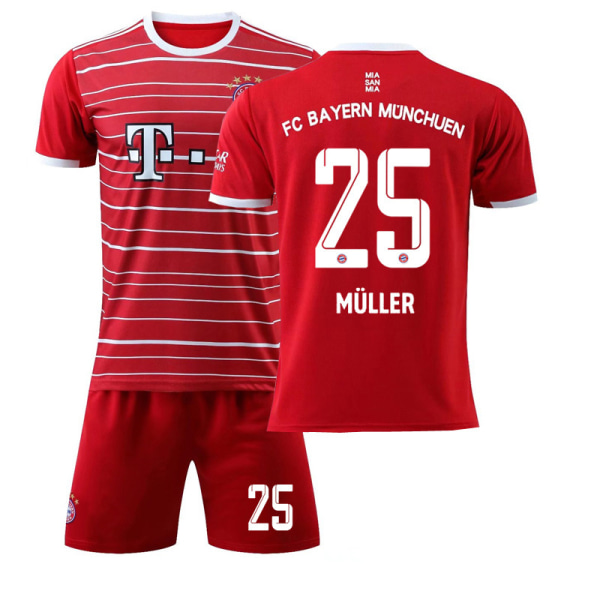 Ny Bayern hjemme No. 9 Lewandowski No. 25 Muller drakt fotballuniform drakt No. 10 Sane herre- og dameklær No. 17+socks XS size height 160cm-165cm