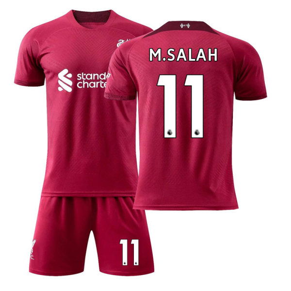 Liverpool Hjemmedrakt 22-23 Sesong Nr. 11 Salah, Nr. 10 Mané Fotballdrakt Nr. 4 Van Dijk Size 11 + No socks Children's size 18