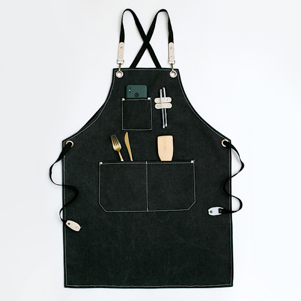 Duk i canvas, barista, florist, frisör, frisör, florist, restaurang, bar, arbetskläder (svart),