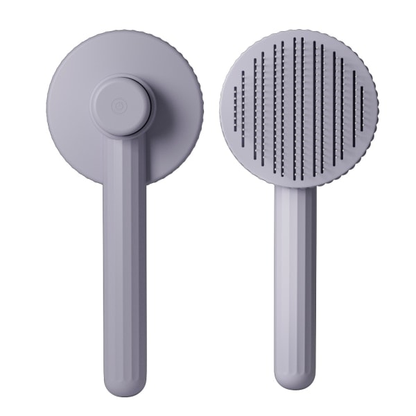 New pet comb massage hair removal comb cat self-cleaning needle comb cat grooming to remove floating hair comb accessory gray