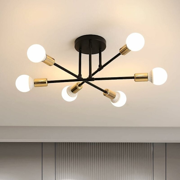 Modern Ceiling Light Vintage 6 Bulbs Industrial Chandelier E27 Ceiling Light for Kitchen Living Room Bedroom Indo