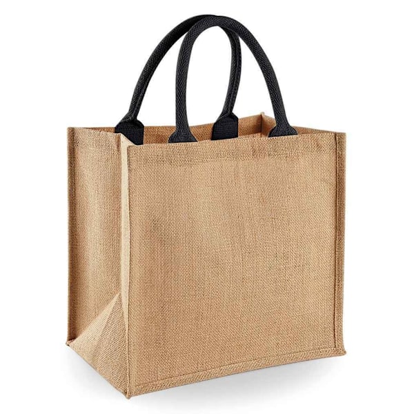 Westford Mill Midi Jute Tote Bag One Size Natural/Black Natural/Black