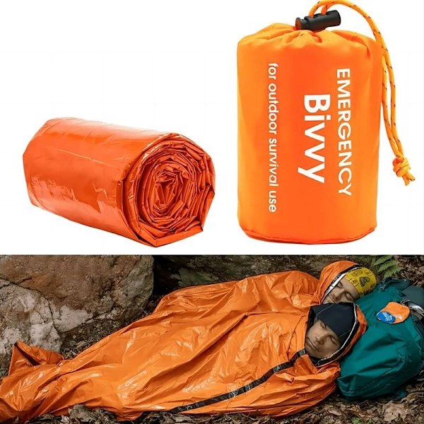 2-pack nödtält, bärbar nödsömn sovsäck nödöverlevnadsskydd, -WELLNGS