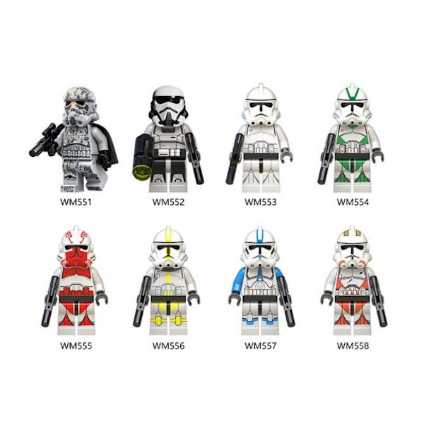 Star Wars Minifigurer Storm Clone Soldier Samlet Byggeleketøy 8pcs