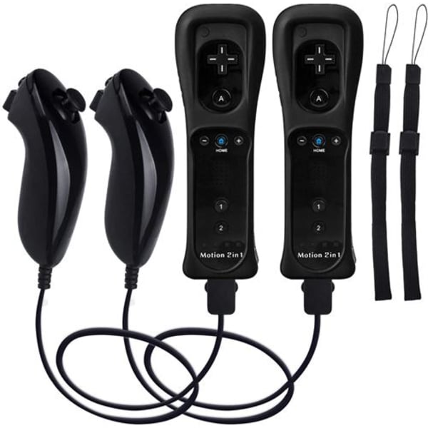 2x 2 i 1 Integrert Wiimote Motion Plus-kontroller og Nunchuk