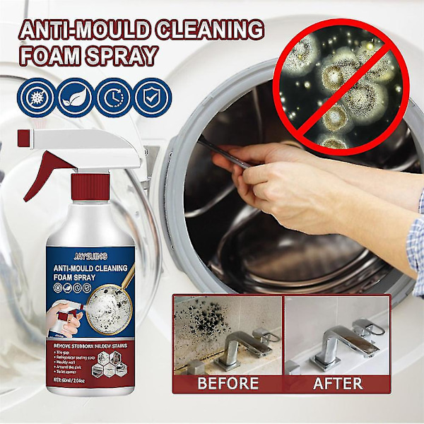 2x Anti-mögelspray, Mögelrengöring Anti-mögelrengöringsfoam, Kraftfull Multi-purpose Foamrengörare, Tar Bort Fläckar Foam Badrum