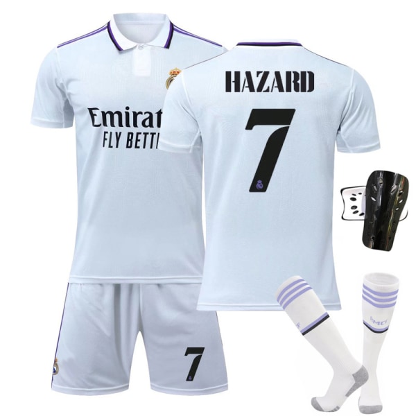 Ny 22-23 Real Madrid fotbollströja herr nr 10 Modric nr 9 Benzema tröja barn tränings- och tävlingsuniformer Size 7 socks + protective gear 24 yards for children