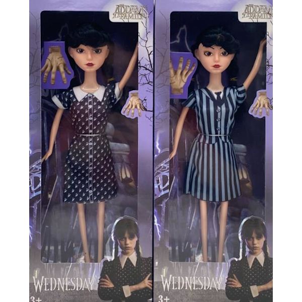 Mjuka Wednesday Adams-dockor för barn Short sleeve striped