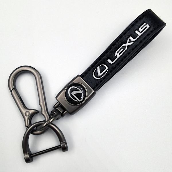 Læder nøglering til bil og cykel i metal | Holdbar nøglering | Nøglering og krogbeslag i sølv hardware Sølv hardware Silver Hardware Lexus