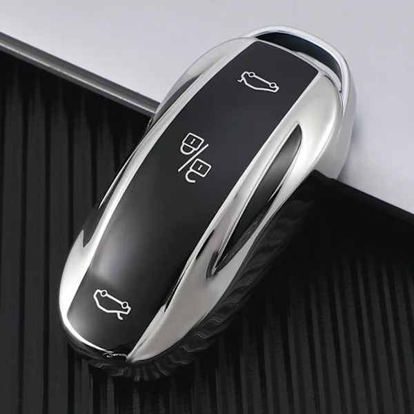 TPU-kotelo Tesla Model 3, Model X, Model S ja Model Y -avaimelle, hopeinen silver for model x