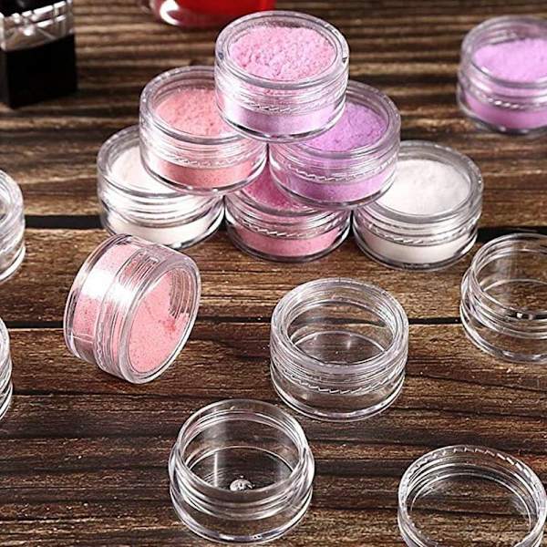 Lawei 108-pack burkar, kosmetiska behållare, tomma burkar, genomskinliga burkar med lock