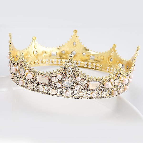 Gull Kong Krone For Menn, Prins Bursdag Kroner, Cosplay Royal Crown Prom Halloween