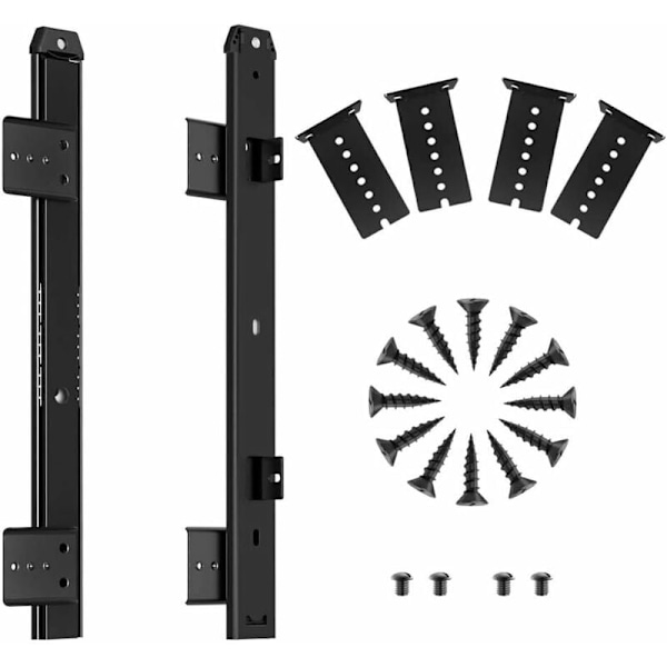 MINKUROW 355mm tykk stålstruktur skuffeskinne for tastatur, skuffebrett, skap, møbelmaskinvare, skinner (355mm, svart)