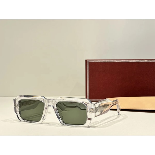Kända märkesdesigner solglasögon för män och kvinnor Rektangel OEM ODM UV400 solglasögon retro glasögon klar ram gröna linser Clear green high top quality