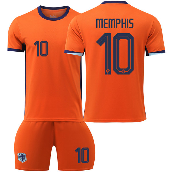 2024 Nederländerna hemmafotbollströja nr 4 Van Dijk 10 Depay 11 Robben 21 De Jong set Europacuptröja Home No. 10 #XS