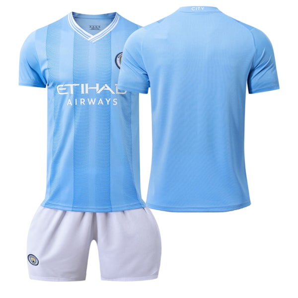 Manchester City Hjemmefotballdrakt 23-24 Nr. 9 Haaland 10 Grealish 17 De Bruyne Førsteutgave No home number 16 yards