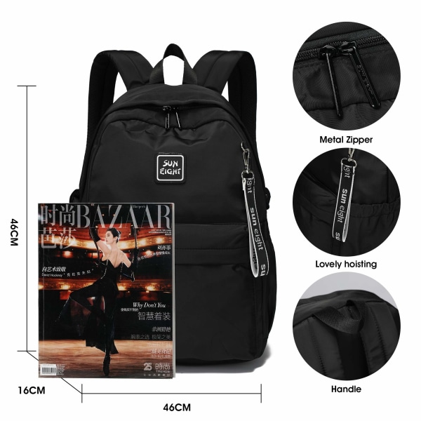 18 tums lätt bärbar ryggsäck, multifunktionsryggsäck