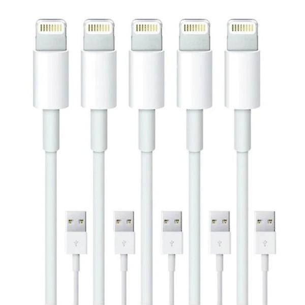 5-pack Lightning-laddningskabel 13/12/11/xs/max/x/8/7/6/5se Vit