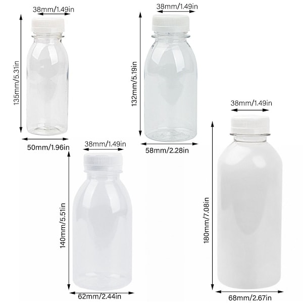 5 stk Tomme flasker Opbevaringsflaske 200ML 200ML