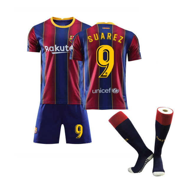 Barcelona trøje 20-21 hjemme og ude nr. 10 Messi kampuniform børns sports fodbolddragt mænd Barcelona No. 9 with socks S
